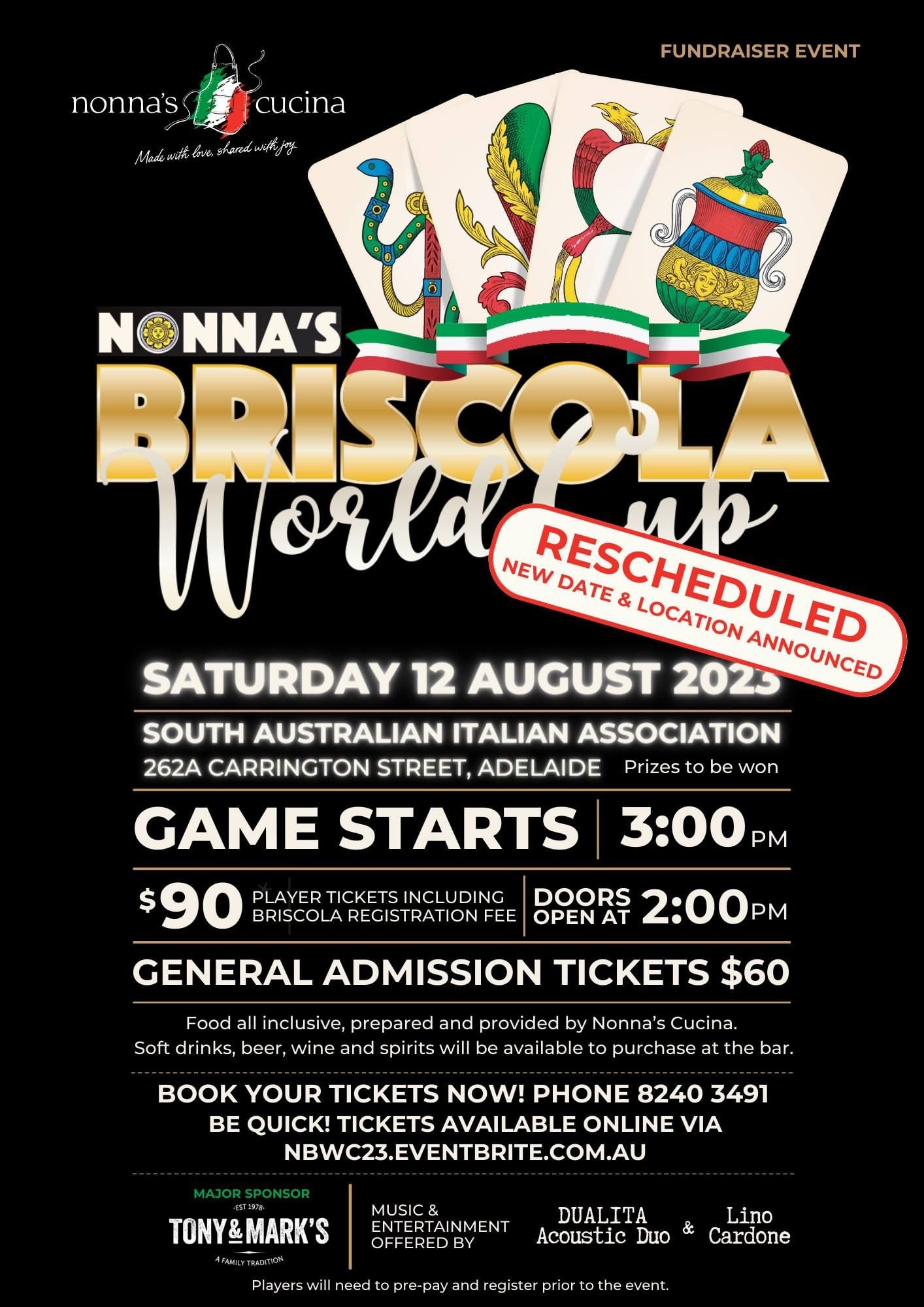 UPDATE: Nonna's Briscola World Cup 2023 UPDATE: Nonna's Briscola World Cup 2023